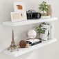 Fun Memories Floating Shelves for Wall, 48 x 9.3 Large Floating Shelf Wall Mounted Set of 2, Rustic Wood Shelves for Bathroom, Kitchen, Living, Heavy-Duty Storage Deep Shelf for Books, Decor, White