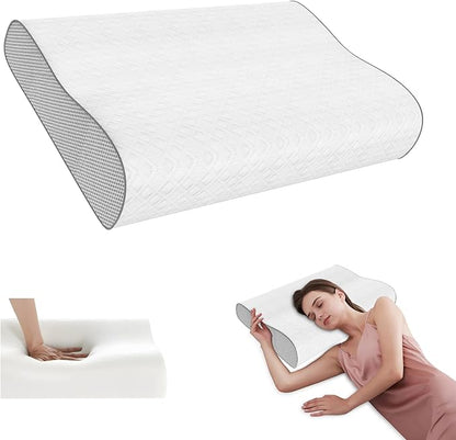Cervical Pillow for Neck Pain Relief, Memory Foam Pillow, Ergonomic Adjustable Contour Bed Pillow for Side, Back & Stomach Sleepers (1, 22 * 13.7inch)