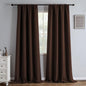 Blackout Curtains 90 Inch Length 2 Panels Set, Black Out Curtains for Bedroom 90 Inch Long, Rod Pocket Energy Saving Room Darkening Drapes for Living Room Window Chocolate(W52 x L90)