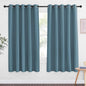 NICETOWN 66 Inch Long Blackout Curtains for Bedroom Living Room, Thermal Insulated Room Darkening Curtains, Light Blocking Blackout Drapes for Bedroom, 66" W x 66" L, 1 Panel, Smoky Blue
