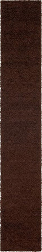 Unique Loom Solid Shag Collection Area Rug (2' 6" x 16' 5" Runner, Chocolate Brown)