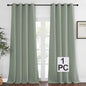 NICETOWN Blackout Sage Green Curtain 90 inch Length for Bedroom - Thermal Insulated Grommet Room Darkening Window Drape Sound Dampening for Living Room, W52 x L90, 1 Panel