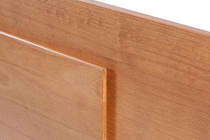 memomad Bali Slim Set: Storage Platform Bed with Drawers + Flat Panel Headboard (Queen Size, Oak Brown Wood)