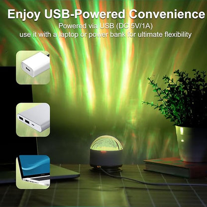 Northern Light Projector, Battery Operated Aurora Night Light with Timer Function, 13 Colors Galaxy Lamp Ripple Ceiling Projector Mood Ambient Lighting for Bedroom Adults Kids Room Girl Gift