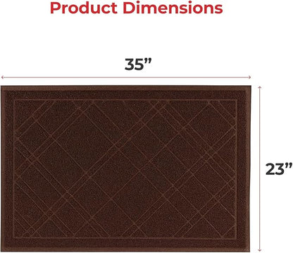 SlipToGrip Universal Door Mat – Plaid Design Size 35” x 23” – Anti Slip, Durable & Washable – Duraloop Mesh Entrance Outdoor & Indoor Welcome Mat – Dirt and Dust Absorber