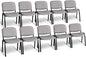VINGLI Waiting Room Stacking Chairs, 10-Pack Mesh Church Conference Stackable Chair Set, for Office Guest & Reception Meeting Rooms, Lobby, Simple&Space-Saving, Mesh-Grey