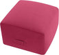 MeMoreCool Square Stuffed Pouf Ottoman Foot Rest, Floor Pouf Foot Stool with Foam Chunk Filling, Soft Stuffed Ottoman Footrest for Living Room, Magenta