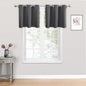 ChrisDowa Small Kitchen Valances for Windows - Grommet Short Thermal Insulated Room Darkening Window Valances Curtains for Living Room (2 Panels, Grey, 52 x 18 Inch)