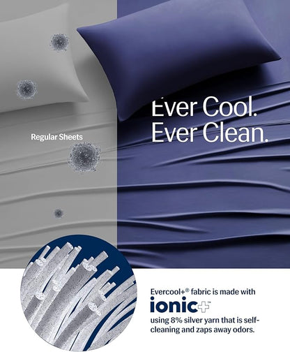 REST® Evercool®+ Top Sheet, Cali King/King Size, Midnight Blue, 104"X108" (1 Flat Sheet only)