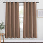NICETOWN Kitchen Blackout Curtain and Drape - Triple Weave Energy Saving Thermal Insulated Solid Grommet Blackout Panel for Patio (Single Panel, 52 inches by 72 inches, Cappuccino)