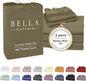 Bella Coterie Luxury Bamboo Viscose Split King Size Sheet Set | 2 Fitted Sheets for Sleep Number & Adjustable Beds | 100% Organically Grown | Cooling & Ultra Soft | 18” Deep Pocket [Olive]