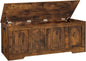 DINZI LVJ Storage Chest, 50” Extra Large Storage Bench with 2 Safety Hinges, Wooden Toy Box with Flip-Top, Large Trunk for Living Room, Playroom, Easy Assembly, Rustic Brown