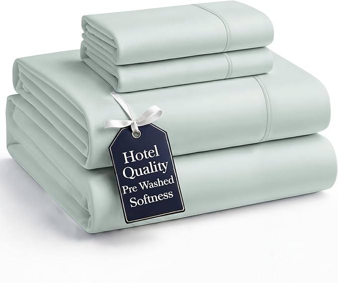 Casa Platino King Size Bed Sheet Set – 4 Piece Set, Pre-Washed Ultra Soft Fabric, Deep Pocket Sheets for 15” Mattress, Brushed Microfiber Bedding, Fade Resistant & Breathable - Mineral