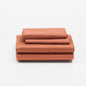 Cuddledown Dreamstead 100% Cotton Bed Sheets Set | 300 Thread Count | Luxurious Sateen Weave | Pure Combed Cotton | Soft | Wrinkle Resistant | 4 Piece Set | Red Sand | Queen | 60” x 80”
