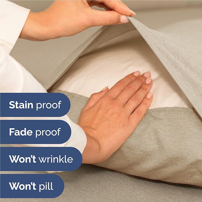 Twin XL 4 Piece Sheet Set - Cooling & Breathable - Hotel Luxury Bedding, Includes Fitted Sheet for Women, Men, Kids & Teens - 1 Flat, 1 Fitted Sheet, 2 Pillowcases w/Deep Pockets - Heathered Beige