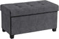 Ornavo Home 30 Inch Storage Ottoman, Large Storage Bench, Ottoman with Storage with Legs, Foot Rest Stool, Bedroom Bench - Dark Gray
