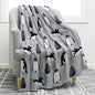 Jekeno Penguin Blanket Gifts for Women Men Couple Husband Wife Boyfriend Girlfriend Wedding Anniversary Birthday Christmas Girls Boys Teens Gift Antarctic Animals Throw Blanket Grey 60"x80"