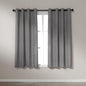 Amazon Basics Faux Linen Blackout Curtains for Bedroom and Living Room, 2-Piece Set with Grommets, 52" W x 63" L, Grey
