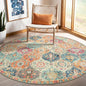 Lahome Moroccan Trellis Washable Round Area Rug, Soft Round Rugs 6ft Ultra-Thin Non-Slip, Vintage Large Circle Carpet for Bedroom Living Room Kitchen Nursery, Cream/Multi