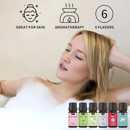 Essential Oils Set- Essential Oils for Diffuser for Home,Diffuser Oils Scents for Aromatherapy,Laundry,Candle&Soap Making,Humidifiers 6 X 10 ML