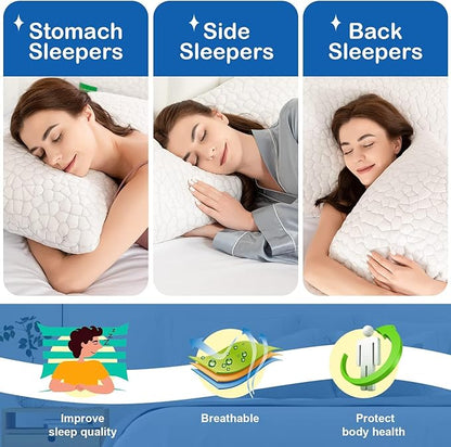 Cooling Bed Pillows for Sleeping 1 Pack Shredded Memory Foam Pillows Adjustable Cool Pillow