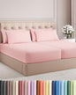 Split King 7 Piece Sheet Set - Cooling & Breathable - Hotel Luxury Bedding, Includes Fitted Sheets for Women, Men, Kids & Teens - 1 Flat, 2 Fitted Sheets, 4 Pillowcases with Deep Pockets - Baby Pink