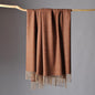 CUDDLE DREAMS Premium Cashmere Throw Blanket with Fringe, Luxuriously Soft (Diamond Ochre)