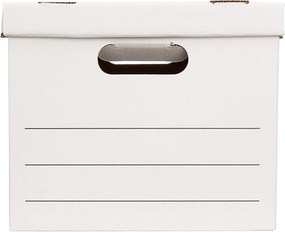 Amazon Basics Storage/Filing Boxes with Lift-Off Lid - Letter/Legal Size, Sturdy, Easy Assembly, White, 16.2" L x 12.5" W x 10.5" H, Pack of 20