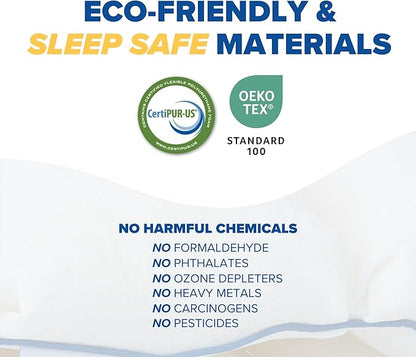 TUMBLE 6-Chamber Adjustable Bed Pillow & Pillowcase | Back, Side & Stomach Sleepers | Cooling Cover | Memory Foam & Gel Fiber Fill | Customize Your Comfort | CertiPUR/Oeko-Tex | Standard King 1 Pack