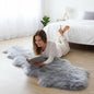 Super Area Rugs Premium Silver Gray Sheepskin Rug Genuine Double 2x6ft Pelt Fluffy Fur Rug for Bedrooms