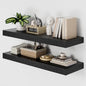 Heimlove 36 Inch Long Floating Shelf for Wall, 12" Deep Black Floating Shelves Shelves for Bedroom Living Room Bedroom, Mounted Shelves for Storage Book Decor, Set of 2