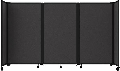 Versare Room Divider 360 Portable Wall Partition | Folding Panels | Large Freestanding Divider | Locking Wheels | Temporary Room Separator