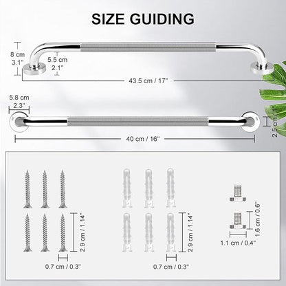 supregear Grab Bars for Bathtubs and Showers, Anti Slip Bathroom Grab Bars for Seniors, 304 Stainless Steel Safety Shower Handle, Toilet Handicap Elderly Assist Bathroom Wall Handle, 16 inch