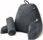 Reading Pillow for Sitting in Bed, Extra Large Backrest Support Cushion with Arms, Sit up Back Pillow Shredded Memory Foam back support Chair Pillow, Bed Rest Pillows with pocket, Detachable Neck Roll