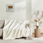 Sophia & William Throw Blanket for Couch Sofa(90x90 Inches) - Faux Fur Throw Soft Cozy, Gifts for Women, Cream
