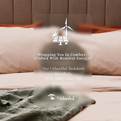 URBANHUT 800 Thread Count 100% Cotton King Size Sheets, Luxury 4 Piece King Bedsheets, Hotel Sheets Sateen Finish - Better Than Egyptian, 16" Elasticized Deep Pocket - Blush Pink