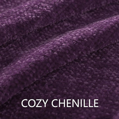Chenille Throw Blanket for Couch 60"X 80" Twin, Soft Cozy Throws with Fringe Tassel for Bed Sofa Chair Cover, Lightweight Knitted Decorative Boho Blankets for Living Room, Dark Purple