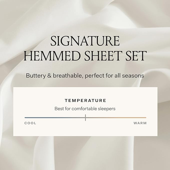 BOLL & BRANCH Signature Hemmed Sheet Set - King + Standard, Mist - Luxury 100% Organic Cotton - Includes 1 Flat, 1 Fitted, 2 Standard Size Pillowcases - Buttery Soft