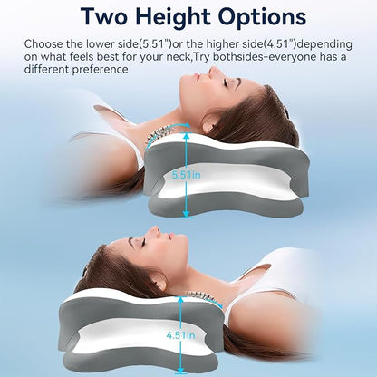 Cervical Pillow for Side Sleepers,Memory Foam Pillows for Neck and Shoulder Pain,Deep Sleep Pillows for Back Pain Sleeper, Dreamers Relief,Slumber,Stomach,Snoring Pillow (White, 25"Lx15"Wx5.8"H)