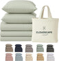 Cloud Scape Linen 100% Egyptian Cotton Split King Sheet Set for Adjustable Bed,400 Thread Count, 5 Pcs Bedding Set, Soft, Breathable and Durable, Deep Pockets up to 17, Mineral