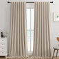 Joydeco Light Beige 100% Blackout Curtains 120 Inch 2 Panels, Luxury Thermal Light Beige Velvet Curtains for Bedroom Living Room, Soundproof Blackout Window Drapes, Rod Pocket & Back Tab (52W x 120L)