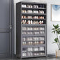 Bamboo Shoe Cabinet with Acrylic Door,10-Tier Shoe Storage Rack, 40-45 Pairs Freestanding Shoe Rack, Entrance Shoe Cabinet for Hallway Living Room