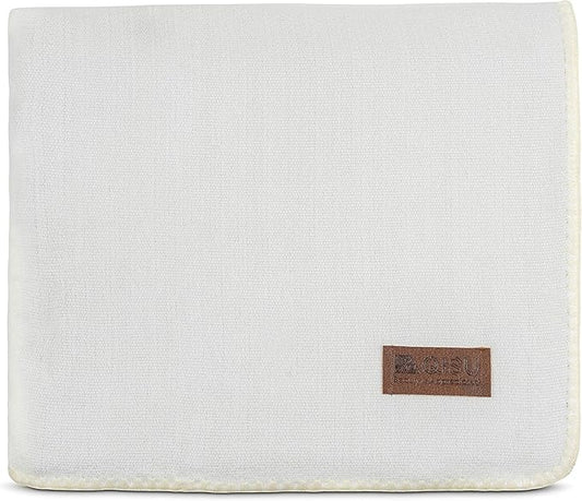 QISU Alpaca Wool Blanket Throw | Large, Beautiful, Warm, Solid | 85 x 65 inches | Ultra-Soft, Hypoallergenic and Breathable | Non-Itchy or Scratchy Fabric (Snow White Solid)