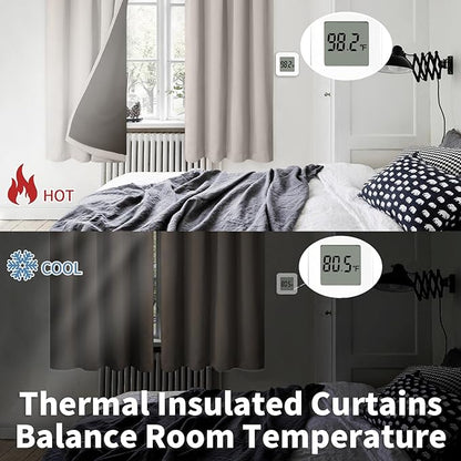 BGment Blackout Curtains for Small Window, Thermal Insulated Full Room Darkening Soundproof Rod Pocket Curtains for Bedroom 54 Inch Length 2 Panels Set, Each Short Panel 52 Inch Wide, Cashmere