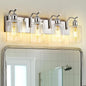 4-Light Bathroom Vanity Light, Brushed Nickel Wall Sconce, Modern Bathroom Light with Clear Glass, VL01BN-4