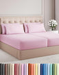 Split King 7 Piece Sheet Set - Cooling & Breathable - Hotel Luxury Bedding, Includes Fitted Sheets for Women, Men, Kids & Teens - 1 Flat, 2 Fitted Sheets, 4 Pillowcases w/Deep Pockets - Light Pink