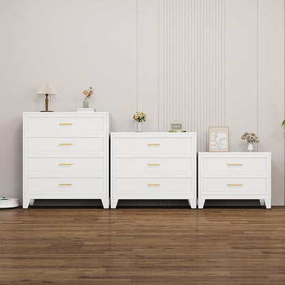 Metal Dressers, White Small Dresser for Bedroom, 24.76" H Dressers & Chests of Drawers, Dresser and Nightstand Sets for Living Room, Entryway, Hallyway (White, 2 Drawers)