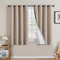 H.VERSAILTEX Linen Curtains 100% Blackout Curtains for Bedroom 54 inch Long Full Light Blocking Nature Linen Blended Window Curtains for Living Room Nickel Grommet (2 Panels, Heathered Sand)