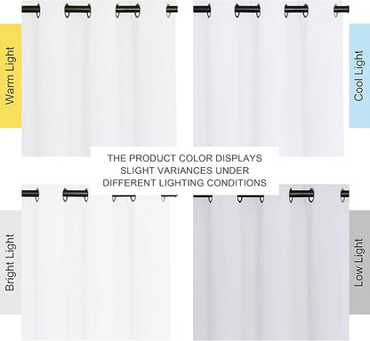NICETOWN White Room Darkening Curtain 120 inches Long for Living Room - Grommet Solid Thermal Insulated Grommet Light Blocking Window Treatment for Bedroom (1 Panel, W52 x L120)