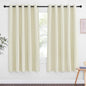 NICETOWN 66 Inch Long Blackout Curtains for Bedroom Living Room, Thermal Insulated Room Darkening Curtains, Light Blocking Blackout Drapes for Bedroom, 66" W x 66" L, 1 Panel, Beige